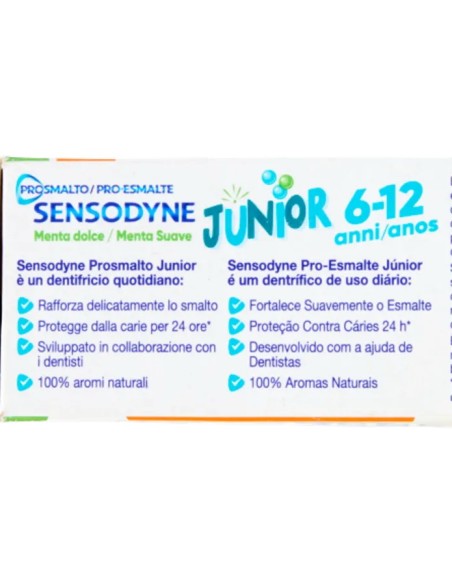 sensodyne dentifricio - 75ml - prosmalto junior 6-12 anni: tuttocasashop.it: igiene e cura della persona