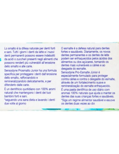 sensodyne dentifricio - 75ml - prosmalto junior 6-12 anni: tuttocasashop.it: igiene e cura della persona