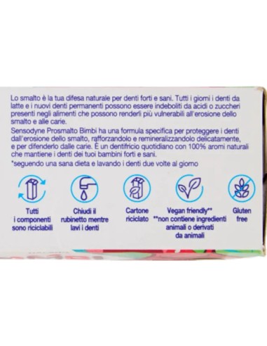 sensodyne dentifricio - 75ml - prosmalto kids 0-6 anni: tuttocasashop.it: igiene e cura della persona