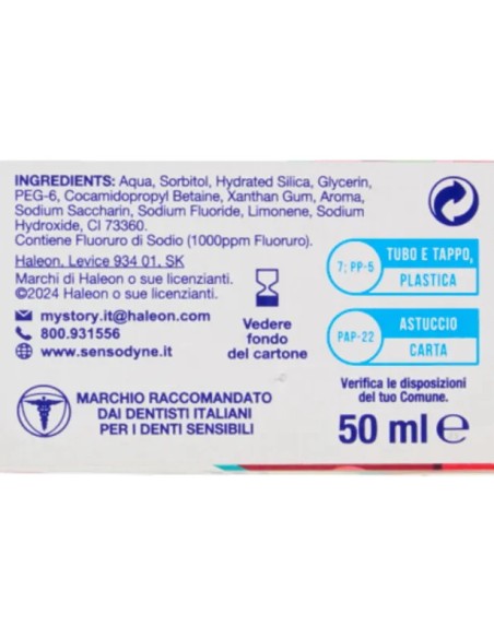 sensodyne dentifricio - 75ml - prosmalto kids 0-6 anni: tuttocasashop.it: igiene e cura della persona