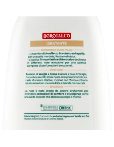 borotalco bagnoschiuma - 450ml - idratante - vaniglia e avena: tuttocasashop.it: igiene e cura della persona