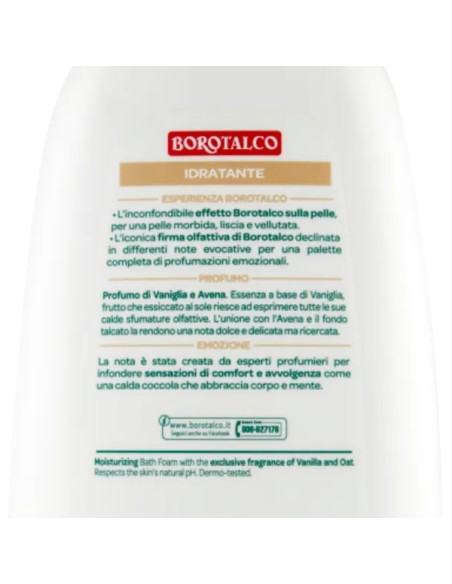 borotalco bagnoschiuma - 450ml - idratante - vaniglia e avena: tuttocasashop.it: igiene e cura della persona