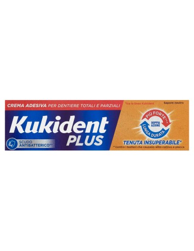 kukident plus crema adesiva - 35g - tenuta insuperabile - doppia azione: tuttocasashop.it: igiene e cura della persona