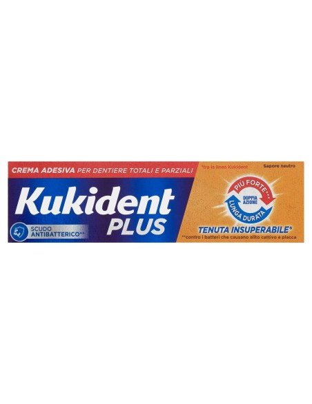 kukident plus crema adesiva - 35g - tenuta insuperabile - doppia azione: tuttocasashop.it: igiene e cura della persona