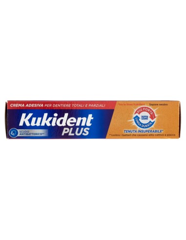 kukident plus crema adesiva - 35g - tenuta insuperabile - doppia azione: tuttocasashop.it: igiene e cura della persona
