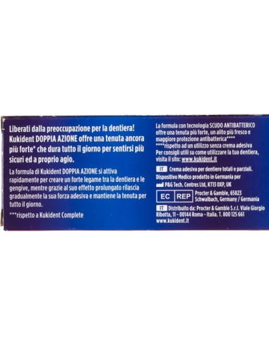 kukident plus crema adesiva - 35g - tenuta insuperabile - doppia azione: tuttocasashop.it: igiene e cura della persona