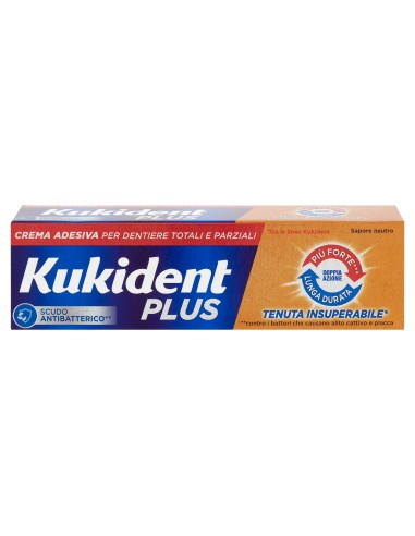 kukident plus crema adesiva - 35g - tenuta insuperabile - doppia azione: tuttocasashop.it: igiene e cura della persona