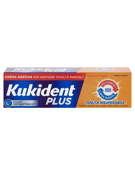 kukident plus crema adesiva - 35g - tenuta insuperabile - doppia azione: tuttocasashop.it: igiene e cura della persona