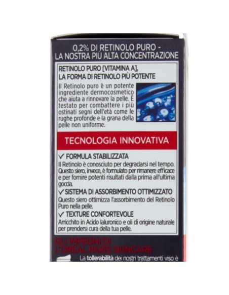 l'oreal revitalift laser retinolo puro 0.2 siero notte anti-rughe - 30ml: tuttocasashop.it: igiene e cura della persona