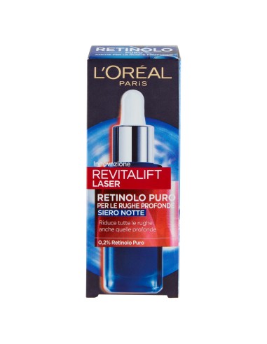 l'oreal revitalift laser retinolo puro 0.2 siero notte anti-rughe - 30ml: tuttocasashop.it: igiene e cura della persona