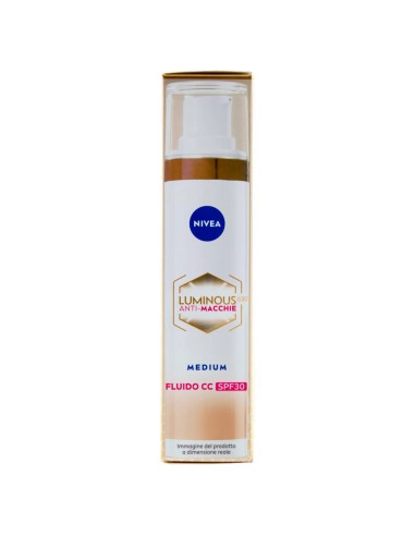 nivea luminous 630 anti-macchie fluido cc spf30 3in1 - 02 medium - 40ml: tuttocasashop.it: igiene e cura della persona