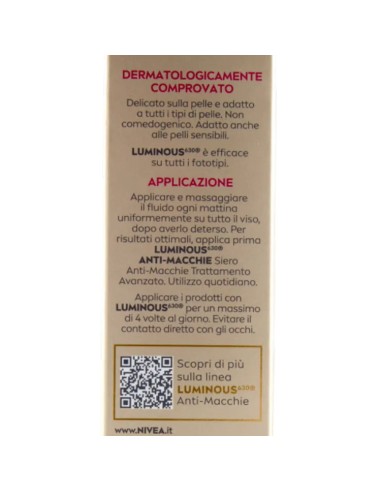 nivea luminous 630 anti-macchie fluido cc spf30 3in1 - 02 medium - 40ml: tuttocasashop.it: igiene e cura della persona