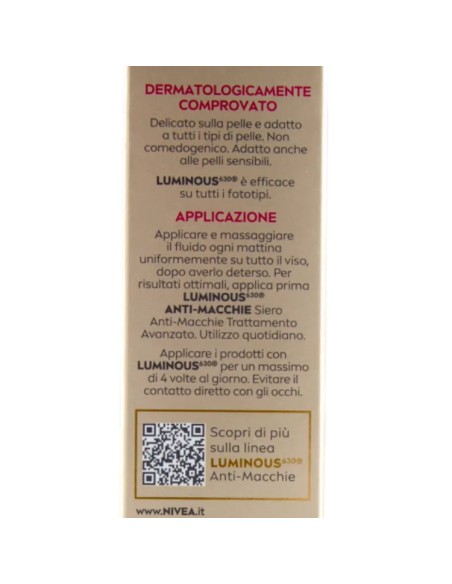 nivea luminous 630 anti-macchie fluido cc spf30 3in1 - 02 medium - 40ml: tuttocasashop.it: igiene e cura della persona