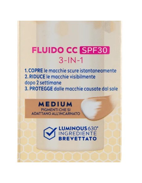 nivea luminous 630 anti-macchie fluido cc spf30 3in1 - 02 medium - 40ml: tuttocasashop.it: igiene e cura della persona