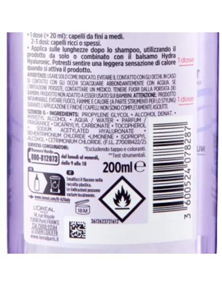 elvive wonder water hydra hyaluronic 8 secondi - 200ml - balsamo lamellare: tuttocasashop.it: igiene e cura della persona