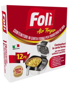 foli'air fryer 12 contenitori per friggitrice ad aria in carta forno da 20cm: tuttocasashop.it: carta & monouso