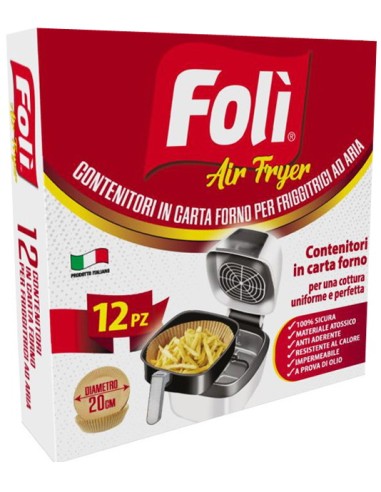 foli'air fryer 12 contenitori per friggitrice ad aria in carta forno da 20cm: tuttocasashop.it: carta & monouso