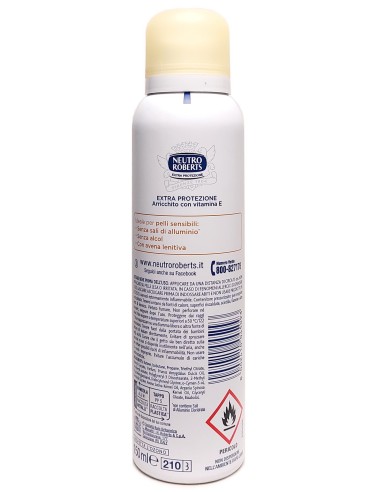 neutro roberts deodorante spray 150ml - pelle sensibile - con avena lenitiva: tuttocasashop.it: igiene e cura della persona