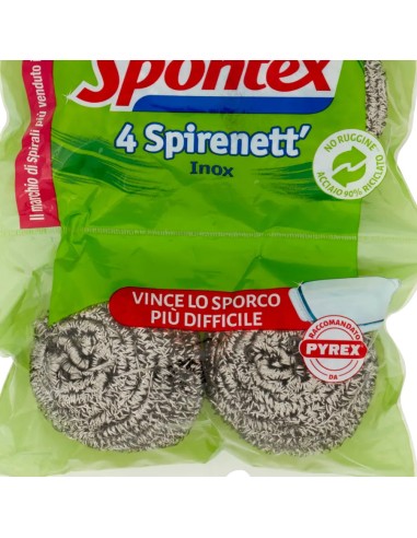 spontex spirenett spugne metalliche inox 4pz - pagliette abrasive: tuttocasashop.it: pulizia e cura della casa