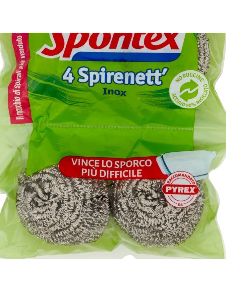 spontex spirenett spugne metalliche inox 4pz - pagliette abrasive: tuttocasashop.it: pulizia e cura della casa