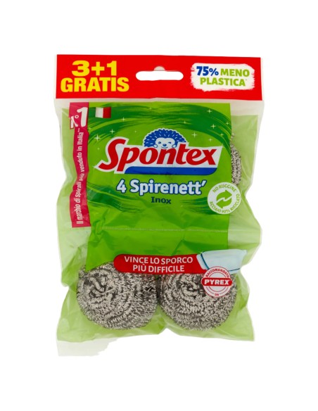 spontex spirenett spugne metalliche inox 4pz - pagliette abrasive: tuttocasashop.it: pulizia e cura della casa