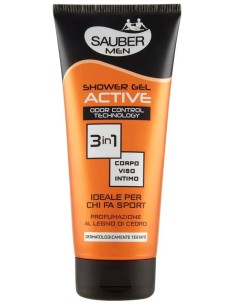 sauber men shower gel active odour control - 200ml - 3in1 corpo viso intimo: tuttocasashop.it: igiene e cura della persona