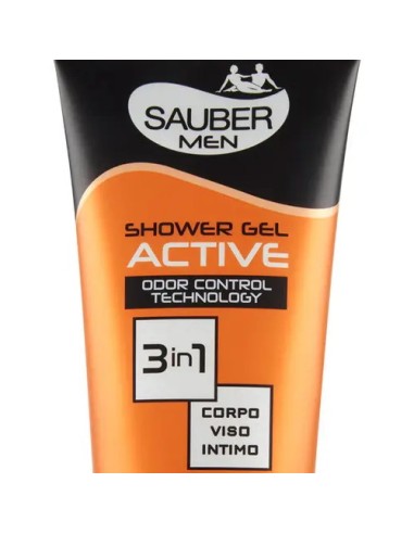 sauber men shower gel active odour control - 200ml - 3in1 corpo viso intimo: tuttocasashop.it: igiene e cura della persona
