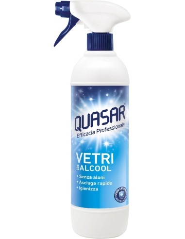 quasar vetri detergente spray - 680ml - con erogatore - con alcool: tuttocasashop.it: pulizia e cura della casa