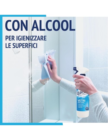 quasar vetri detergente spray - 680ml - con erogatore - con alcool: tuttocasashop.it: pulizia e cura della casa