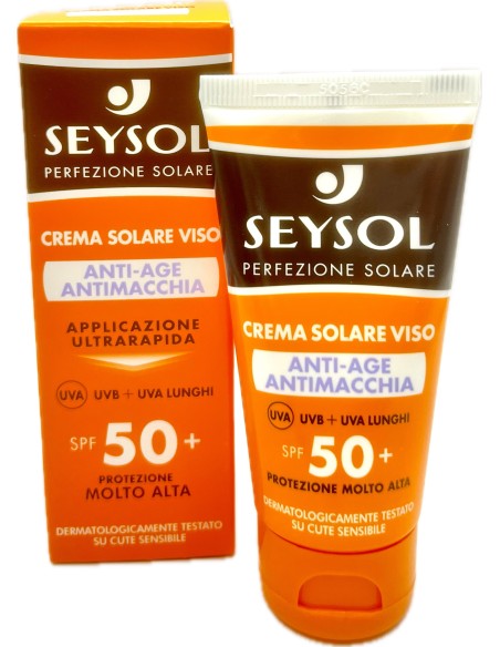 seysol crema solare viso 50ml anti-age antimacchia - spf 50+ - molto alta: tuttocasashop.it: igiene e cura della persona
