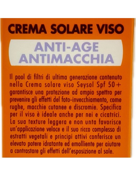 seysol crema solare viso 50ml anti-age antimacchia - spf 50+ - molto alta: tuttocasashop.it: igiene e cura della persona