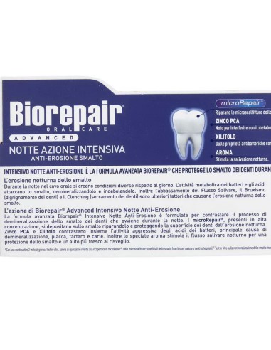 biorepair dentifricio - 75ml - advanced - notte azione intensiva: tuttocasashop.it: igiene e cura della persona
