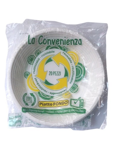 20 piatti monouso plastica bianchi extra rigidi diametro 20.5cm - fondi: tuttocasashop.it: carta & monouso