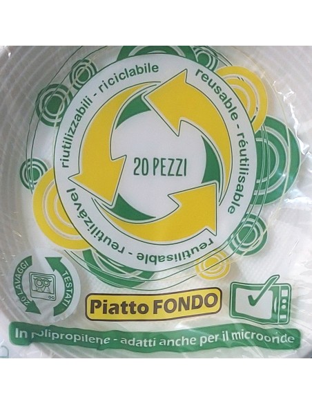 20 piatti monouso plastica bianchi extra rigidi diametro 20.5cm - fondi: tuttocasashop.it: carta & monouso