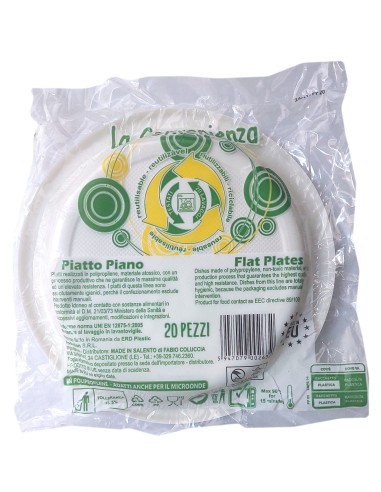 20 piatti monouso plastica bianchi extra rigidi diametro 20.5cm - piani: tuttocasashop.it: carta & monouso