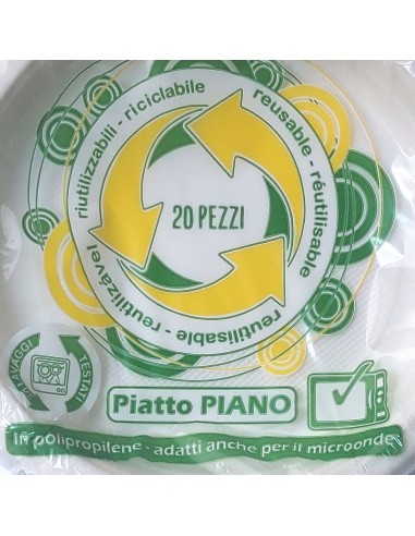 20 piatti monouso plastica bianchi extra rigidi diametro 20.5cm - piani: tuttocasashop.it: carta & monouso