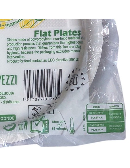 20 piatti monouso plastica bianchi extra rigidi diametro 20.5cm - piani: tuttocasashop.it: carta & monouso