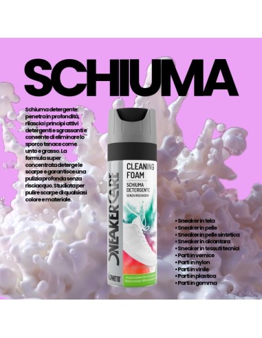 calzanetto sneaker care cleaning foam 200ml - schiuma detergente: tuttocasashop.it: prodotti per bucato e tessuti