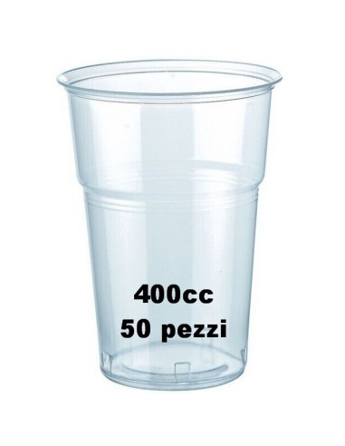 vip 50 bicchieri in plastica pp trasparenti - 400cc - birra - monouso: tuttocasashop.it: carta & monouso
