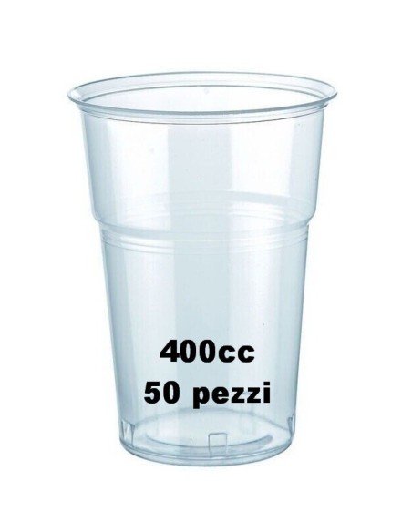 vip 50 bicchieri in plastica pp trasparenti - 400cc - birra - monouso: tuttocasashop.it: carta & monouso