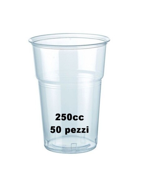 vip 50 bicchieri in plastica pp trasparenti - 250cc - birra - monouso: tuttocasashop.it: carta & monouso