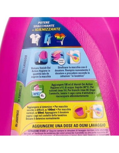 vanish oxy action gel - xxl 940ml - classico - rosa - additivo smacchiante: tuttocasashop.it: prodotti per bucato e tessuti