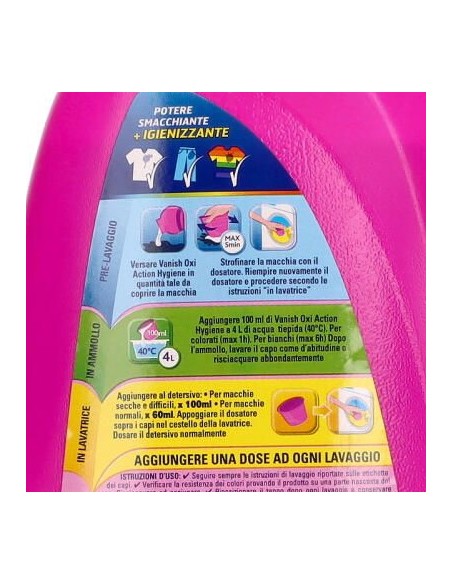 vanish oxy action gel - xxl 940ml - classico - rosa - additivo smacchiante: tuttocasashop.it: prodotti per bucato e tessuti