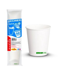 movida bicchieri in cartoncino - 180ml - 50 pezzi - bianco: tuttocasashop.it: carta & monouso