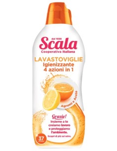 scala detersivo gel per lavastoviglie - 37 lavaggi 750ml - agrumi e aceto: tuttocasashop.it: pulizia e cura della casa