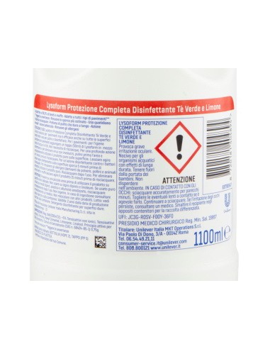 lysoform casa detergente disinfettante - 1100ml - te' verde e limone: tuttocasashop.it: pulizia e cura della casa