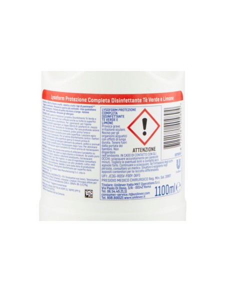 lysoform casa detergente disinfettante - 1100ml - te' verde e limone: tuttocasashop.it: pulizia e cura della casa