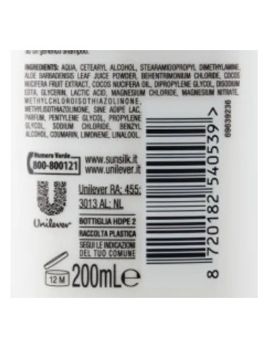 sunsilk balsamo 200ml cocco e aloe vera - per capelli secchi e sfibrati: tuttocasashop.it: igiene e cura della persona