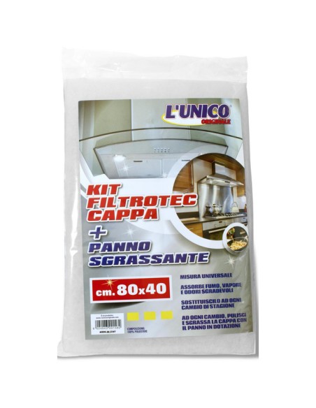 l'unico filtro cappa kit filtrotec - 80x40cm - con panno sgrassante: tuttocasashop.it: altro - bazar