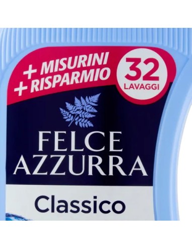 felce azzurra detersivo lavatrice liquido - 32 lavaggi - 1595ml - classico: tuttocasashop.it: prodotti per bucato e tessuti